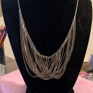 Silver Multi-Chain Fringe Necklace - Women Jewelry
